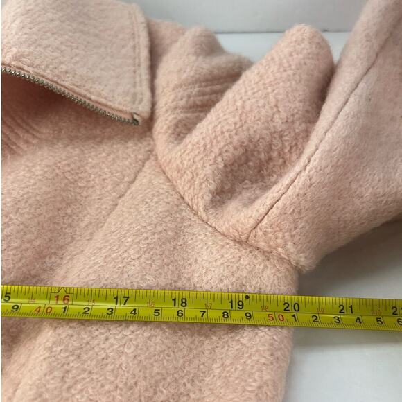 Jessica Simpson Zippered Boucle Wool Blend Blush Lined Flared Hem Coat Large - Picture 13 of 15